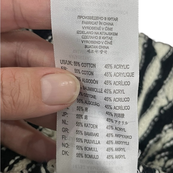 FOX Womens black and white striped pocketed shifter cardigan size large NWT - Picture 10 of 10